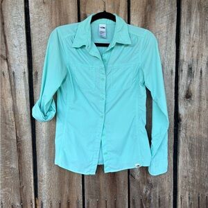 The North Face Mint Green Outdoor Hiking Shirt Womens Small Lightweight Nylon